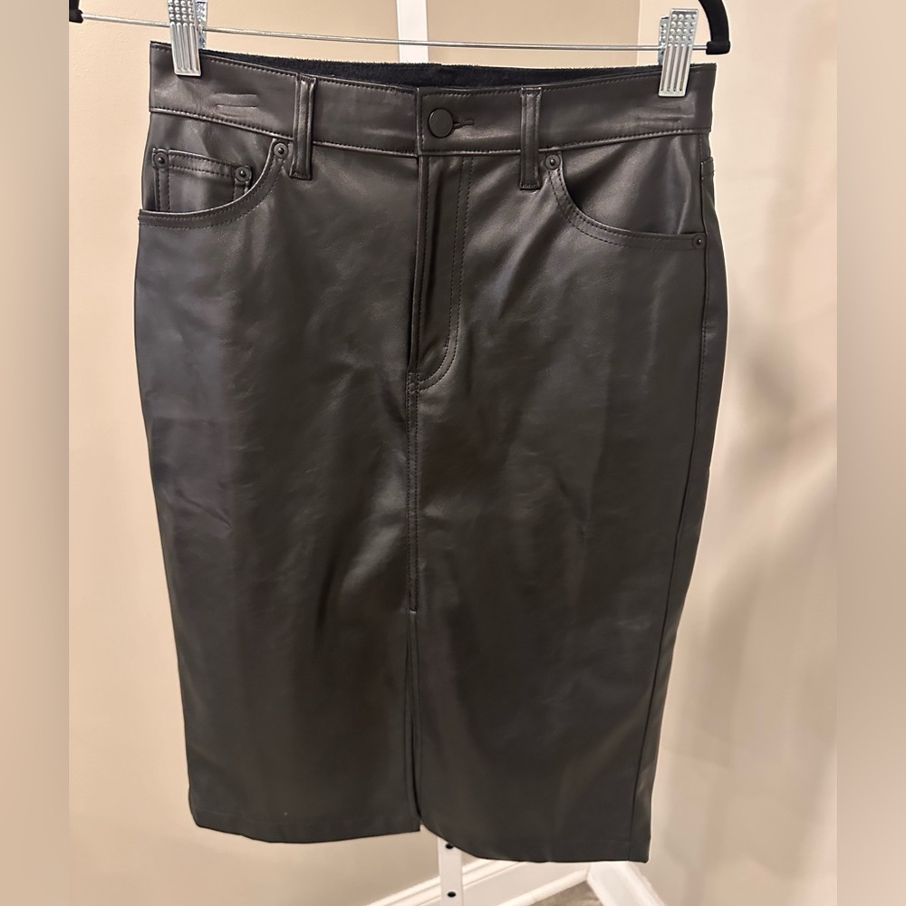 Gap leather midi skirt